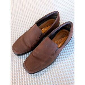 Ecco Helsinki 2 Slip On Loafers Brown Leather Mens 44 US 10-10.5 Comfort Shoes